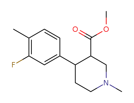 Molecular Structure of 1357073-04-1 (methyl 4-(3-fluoro-4-methylphenyl)-1-methylpiperidine-3-carboxylate)