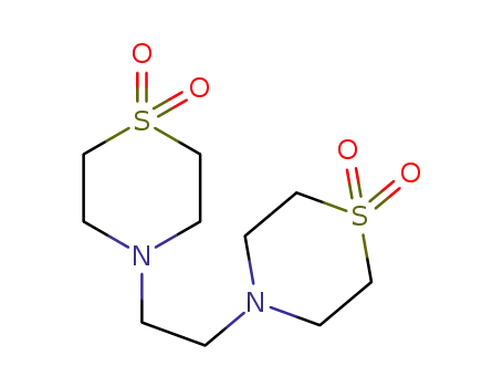 Molecular Structure of 79206-99-8 (Thiomorpholine, 4,4'-(1,2-ethanediyl)bis-, 1,1,1',1'-tetraoxide)