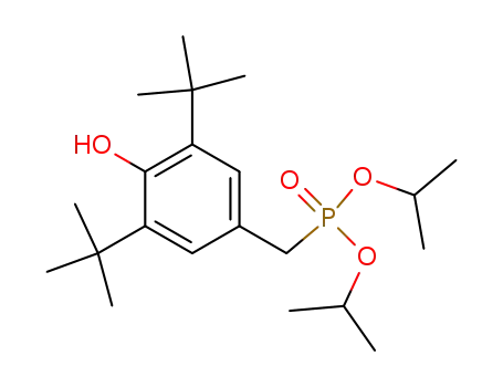 Molecular Structure of 980-17-6 (Phosphonic acid, [[3,5-bis(1,1-dimethylethyl)-4-hydroxyphenyl]methyl]-,
bis(1-methylethyl) ester)