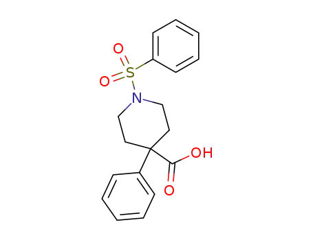 Molecular Structure of 101730-55-6 (4-PHENYL-1-(PHENYLSULFONYL)PIPERIDINE-4-CARBOXYLIC ACID)