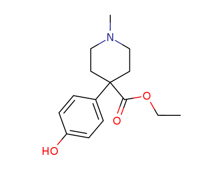 ethyl 4-(4-hydroxyphenyl)-1-methylpiperidin-1-ium-4-carboxylate chloride