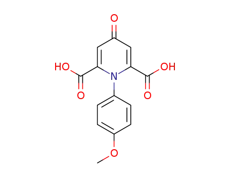 Molecular Structure of 95733-78-1 (2,6-Pyridinedicarboxylic acid, 1,4-dihydro-1-(4-methoxyphenyl)-4-oxo-)