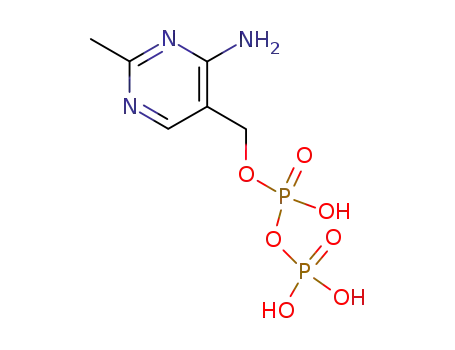 Molecular Structure of 841-01-0 ((4-amino-2-methylpyrimidin-5-yl)methyl trihydrogen diphosphate)
