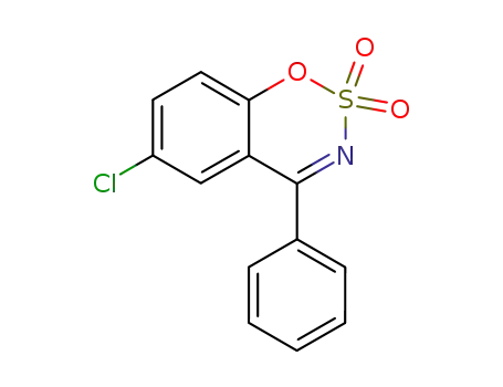 Molecular Structure of 14098-31-8 (1,2,3-Benzoxathiazine, 6-chloro-4-phenyl-, 2,2-dioxide)