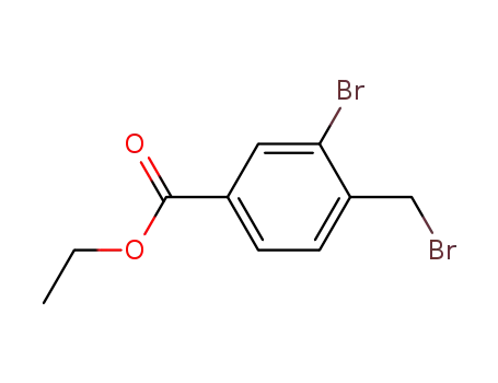 Molecular Structure of 113641-88-6 (Benzoic acid, 3-bromo-4-(bromomethyl)-, ethyl ester)