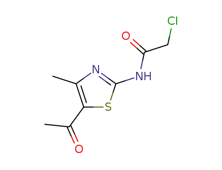 Molecular Structure of 32519-70-3 (N-(5-ACETYL-4-METHYL-1,3-THIAZOL-2-YL)-2-CHLOROACETAMIDE)