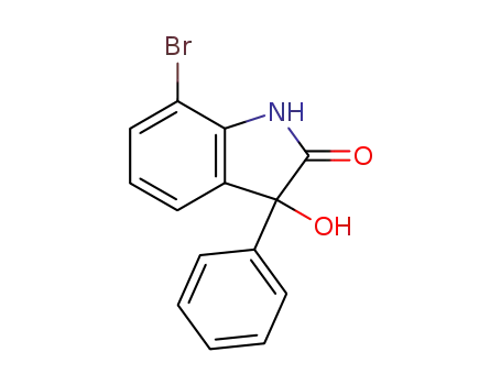 Molecular Structure of 63220-44-0 (2H-Indol-2-one, 7-bromo-1,3-dihydro-3-hydroxy-3-phenyl-)