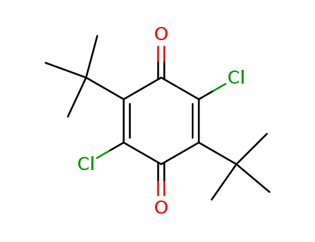 Molecular Structure of 33611-73-3 (2,5-Cyclohexadiene-1,4-dione, 2,5-dichloro-3,6-bis(1,1-dimethylethyl)-)
