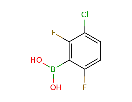 Molecular Structure of 1031226-45-5 (3-CHLORO-2,6-DIFLUOROPHENYLBORONIC ACID)