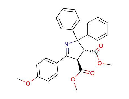 Molecular Structure of 73514-71-3 (2H-Pyrrole-3,4-dicarboxylic acid,
3,4-dihydro-5-(4-methoxyphenyl)-2,2-diphenyl-, dimethyl ester, trans-)