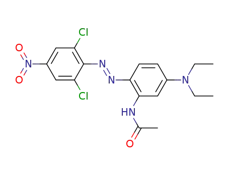 Molecular Structure of 88458-16-6 (Acetamide,
N-[2-[(2,6-dichloro-4-nitrophenyl)azo]-5-(diethylamino)phenyl]-)