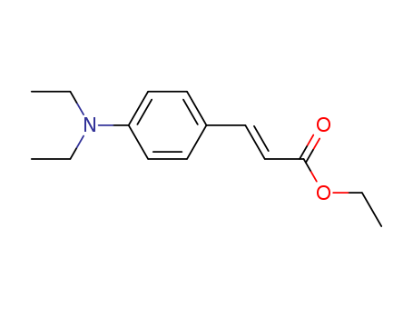 Molecular Structure of 119516-32-4 (2-Propenoic acid, 3-[4-(diethylamino)phenyl]-, ethyl ester, (E)-)