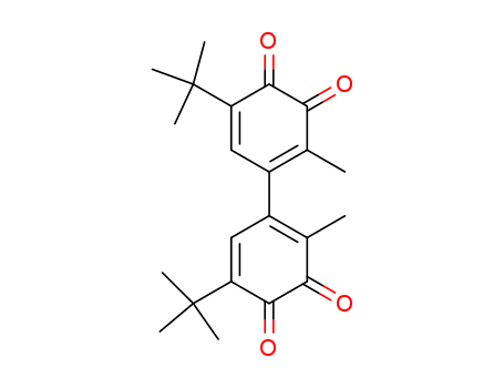 Molecular Structure of 196501-93-6 ([Bi-1,5-cyclohexadien-1-yl]-3,3',4,4'-tetrone,
5,5'-bis(1,1-dimethylethyl)-2,2'-dimethyl-)