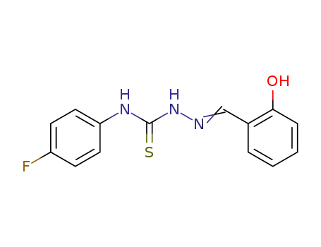 Molecular Structure of 16113-37-4 (N-(4-fluorophenyl)-2-[(E)-(6-oxocyclohexa-2,4-dien-1-ylidene)methyl]hydrazinecarbothioamide)