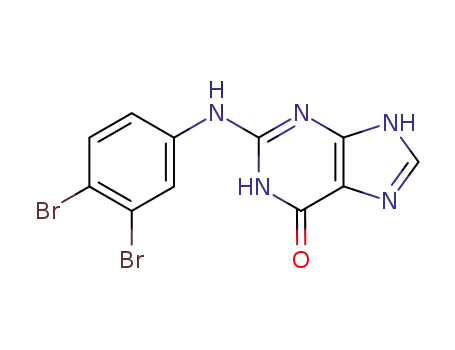 Molecular Structure of 123994-76-3 (2-[(3,4-dibromophenyl)amino]-3,7-dihydro-6H-purin-6-one)