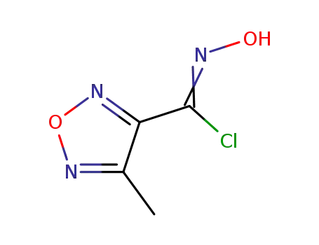 Molecular Structure of 90507-37-2 (1,2,5-Oxadiazole-3-carboximidoyl chloride, N-hydroxy-4-methyl-)