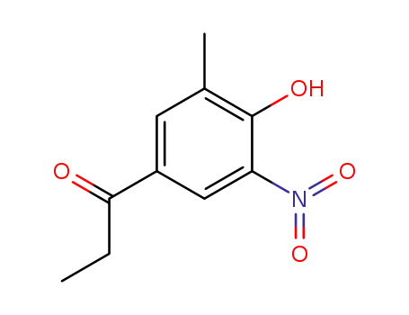 Molecular Structure of 141771-81-5 (1-Propanone, 1-(4-hydroxy-3-methyl-5-nitrophenyl)-)