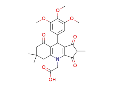 1,2,3,5,6,7,8,9-オクタヒドロ-9-(3,4,5-トリメトキシフェニル)-2,6,6-トリメチル-1,3,8-トリオキソ-4H-シクロペンタ[b]キノリン-4-酢酸