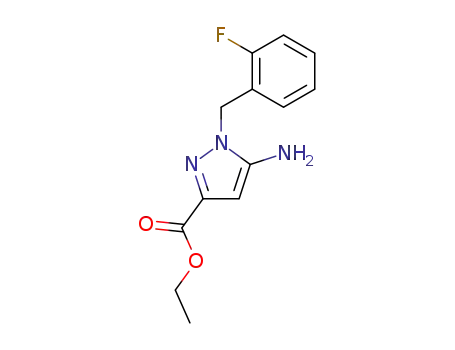 Molecular Structure of 256504-39-9 (ethyl 5-aMino-1-(2-fluorobenzyl)-1H-pyrazole-3-carboxylate)