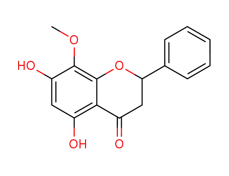 Molecular Structure of 4431-41-8 (4H-1-Benzopyran-4-one,
2,3-dihydro-5,7-dihydroxy-8-methoxy-2-phenyl-, (2S)-)