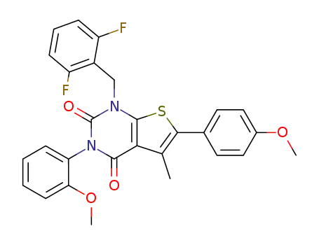 Thieno[2,3-d]pyrimidine-2,4(1H,3H)-dione,
1-[(2,6-difluorophenyl)methyl]-3-(2-methoxyphenyl)-6-(4-methoxyphenyl)
-5-methyl-