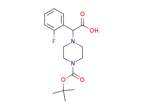 Molecular Structure of 444892-80-2 (2-(4-BOC-PIPERAZINYL)-2-(2-FLUORO-PHENYL)ACETIC ACID)