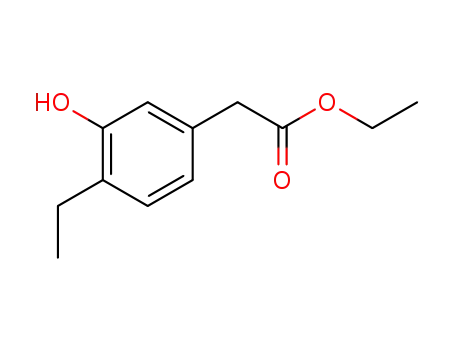 Molecular Structure of 765302-52-1 (Benzeneacetic acid, 4-ethyl-3-hydroxy-, ethyl ester (9CI))