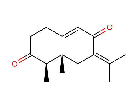 Molecular Structure of 24034-30-8 (2,6-Naphthalenedione,1,3,4,7,8,8a-hexahydro-1,8a-dimethyl-7-(1-methylethylidene)-, (1R,8aR)-)