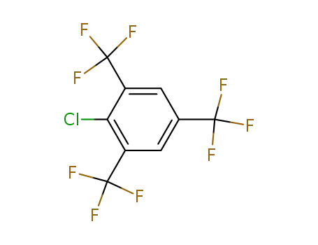 Molecular Structure of 444-38-2 (1-CHLORO-2,4,6-TRIS(TRIFLUOROMETHYL)BENZENE)