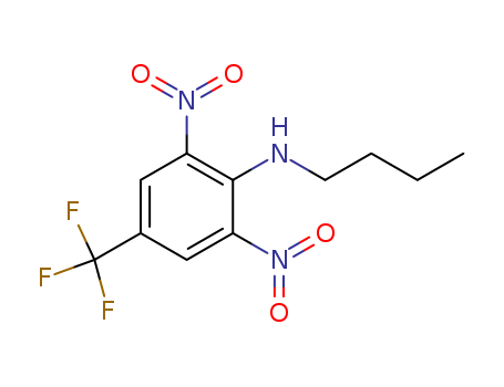 Molecular Structure of 10223-72-0 (Benzenamine, N-butyl-2,6-dinitro-4-(trifluoromethyl)-)