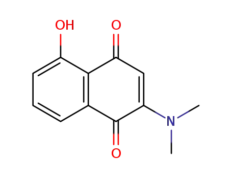 Molecular Structure of 18512-17-9 (1,4-Naphthalenedione, 2-(dimethylamino)-5-hydroxy-)