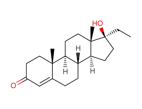 Molecular Structure of 1235-97-8 (17-ethyl-17-hydroxy-10,13-dimethyl-2,6,7,8,9,11,12,14,15,16-decahydro-1H-cyclopenta[a]phenanthren-3-one)