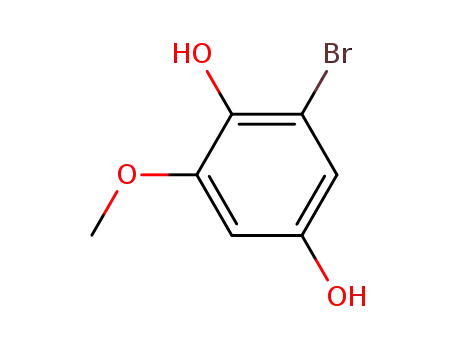 Molecular Structure of 61654-67-9 (1,4-Benzenediol, 2-bromo-6-methoxy-)