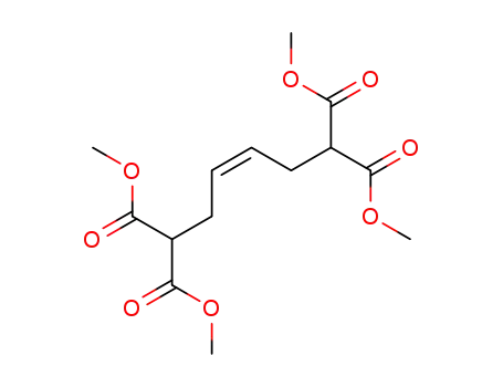 Molecular Structure of 93915-00-5 (3-Hexene-1,1,6,6-tetracarboxylic acid, tetramethyl ester, (3Z)-)