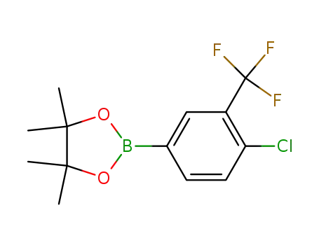 Molecular Structure of 445303-09-3 (4-CHLORO-3-TRIFLUOROMETHYLPHENYLBORONIC ACID, PINACOL ESTER)