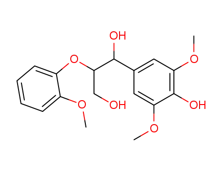Molecular Structure of 92409-34-2 (1,3-Propanediol,
1-(4-hydroxy-3,5-dimethoxyphenyl)-2-(2-methoxyphenoxy)-)