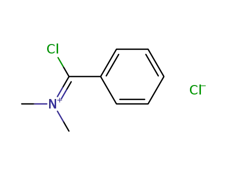 Molecular Structure of 2397-26-4 (N-(chloro(phenyl)Methylene)-N-MethylMethanaMiniuM chloride)