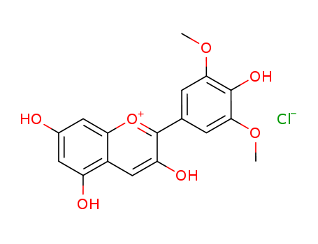 1-Benzopyrylium,3,5,7-trihydroxy-2-(4-hydroxy-3,5-dimethoxyphenyl)-, chloride (1:1)