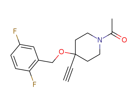 Molecular Structure of 88144-60-9 (Piperidine, 1-acetyl-4-[(2,5-difluorophenyl)methoxy]-4-ethynyl-)