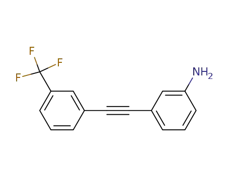 Molecular Structure of 138781-90-5 (Benzenamine, 3-[[3-(trifluoromethyl)phenyl]ethynyl]-)