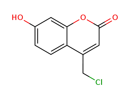Molecular Structure of 25392-41-0 (4-(CHLOROMETHYL)-7-HYDROXY-2H-CHROMEN-2-ONE)