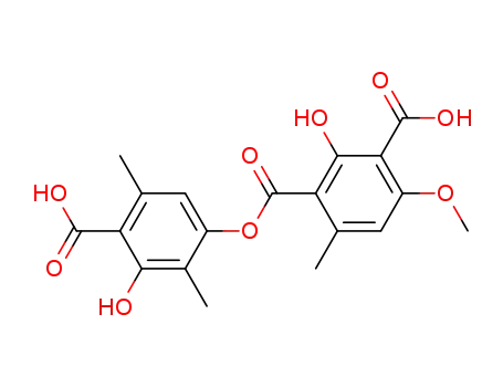 2-Hydroxy-4-methoxy-6-methyl-1,3-benzenedicarboxylic acid 1-(4-carboxy-3-hydroxy-2,5-dimethylphenyl) ester