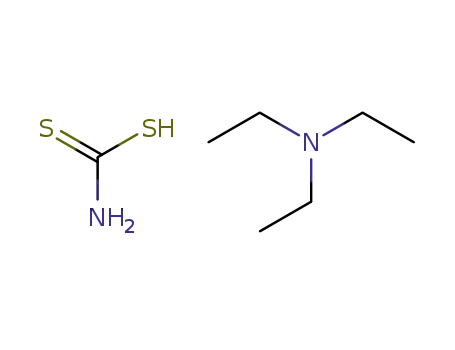Molecular Structure of 53983-40-7 (Carbamodithioic acid, compd. with N,N-diethylethanamine (1:1))