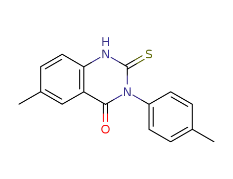Molecular Structure of 106020-08-0 (6-methyl-3-(4-methylphenyl)-2-thioxo-2,3-dihydro-4(1H)-quinazolinone)