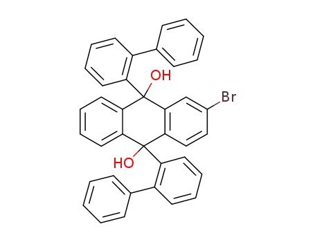 Molecular Structure of 474688-70-5 (9,10-Anthracenediol,
9,10-bis([1,1'-biphenyl]-2-yl)-2-bromo-9,10-dihydro-)