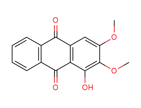 Molecular Structure of 10384-00-6 (9,10-Anthracenedione, 1-hydroxy-2,3-dimethoxy-)