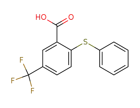 Molecular Structure of 52548-96-6 (2-CARBOXY-4-(TRIFLUOROMETHYL)DIPHENYLSULPHIDE 97)