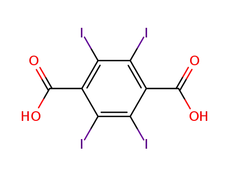 Molecular Structure of 7606-84-0 (2,3,5,6-tetraiodoterephthalic acid)