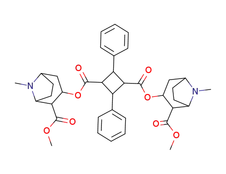 Molecular Structure of 490-17-5 (bis[2-(methoxycarbonyl)-8-methyl-8-azabicyclo[3.2.1]oct-3-yl] 2,4-diphenylcyclobutane-1,3-dicarboxylate, stereoisomer)