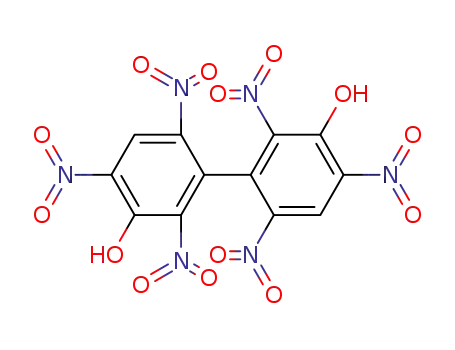 Molecular Structure of 14184-98-6 (2,2',4,4',6,6'-hexanitro[1,1'-biphenyl]-3,3'-diol)